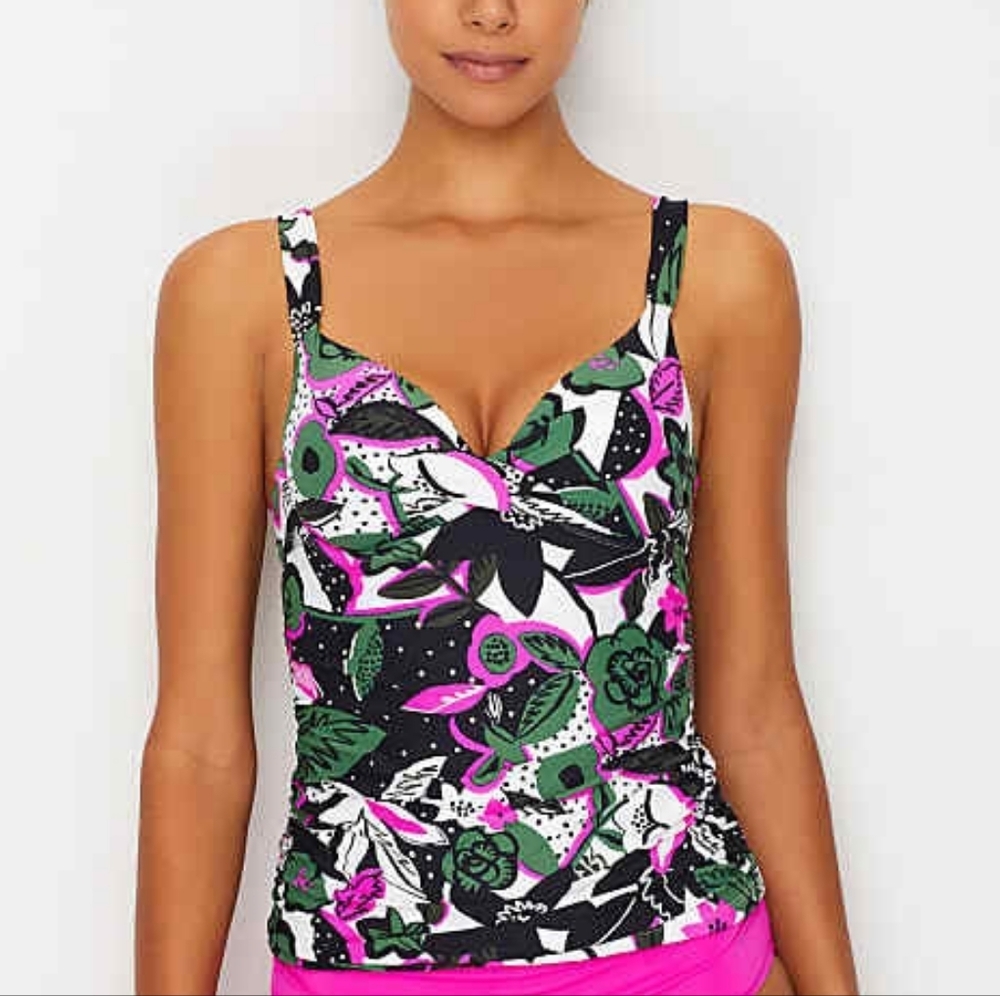 Anne Cole Tankini Top Bolo Babe Twist Front